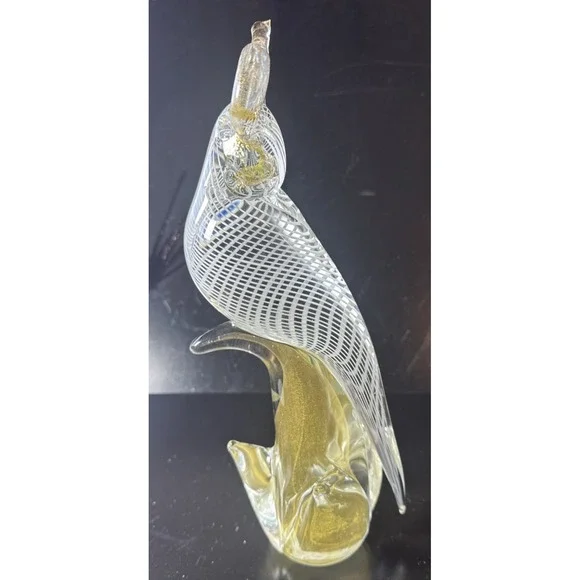 Formia Birds Murano gold Fleck White Optic Glass Cockatoos (FP) - Picture 12 of 16